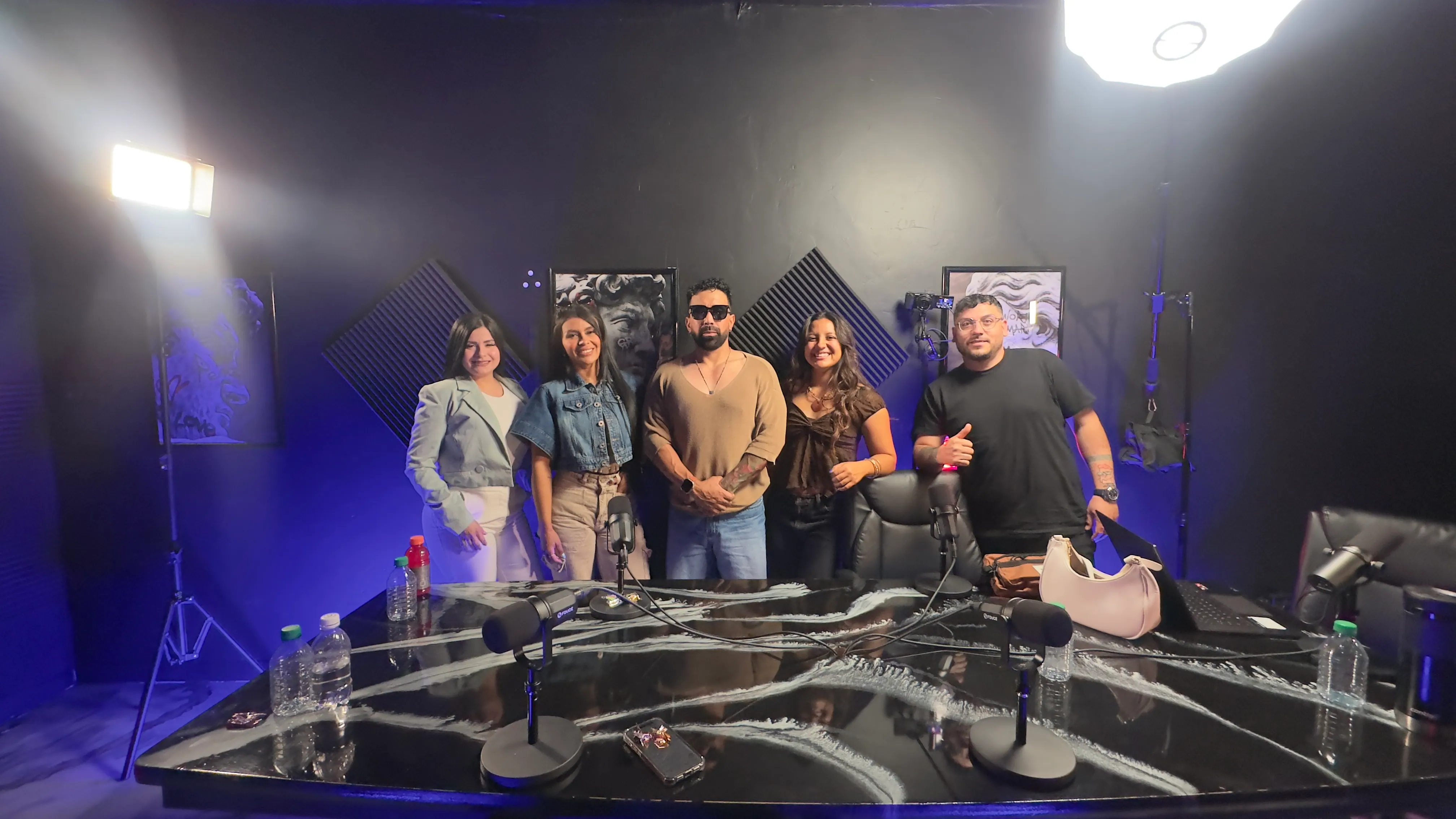 Momento de la grabación del podcast